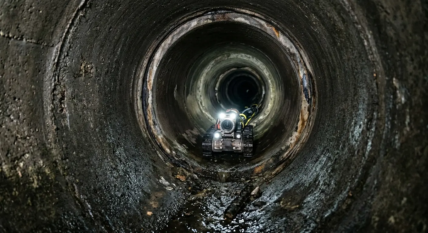 Robotic sewer camera inspecting pipe interior for Sewer Line Repair in Canonsburg